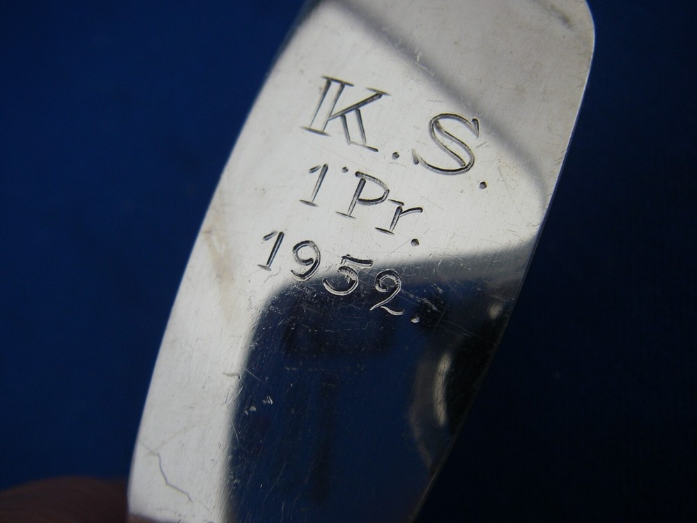 HANS HANSEN Denmark Sterling SUZANNE Pattern SERVING SPOON-8 1/8 Inch-Dated 1952