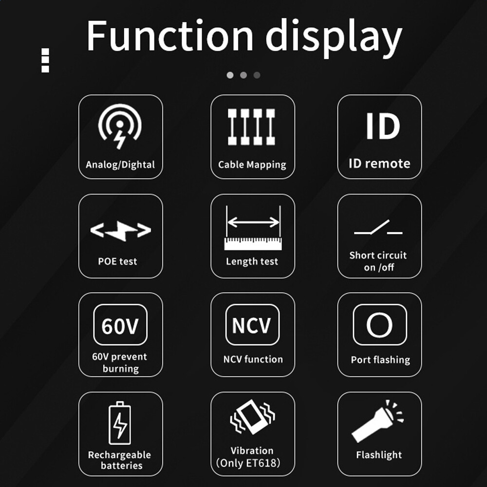 ET618 Handheld Portable Cable Tester with LCD Display Analogs B6A5