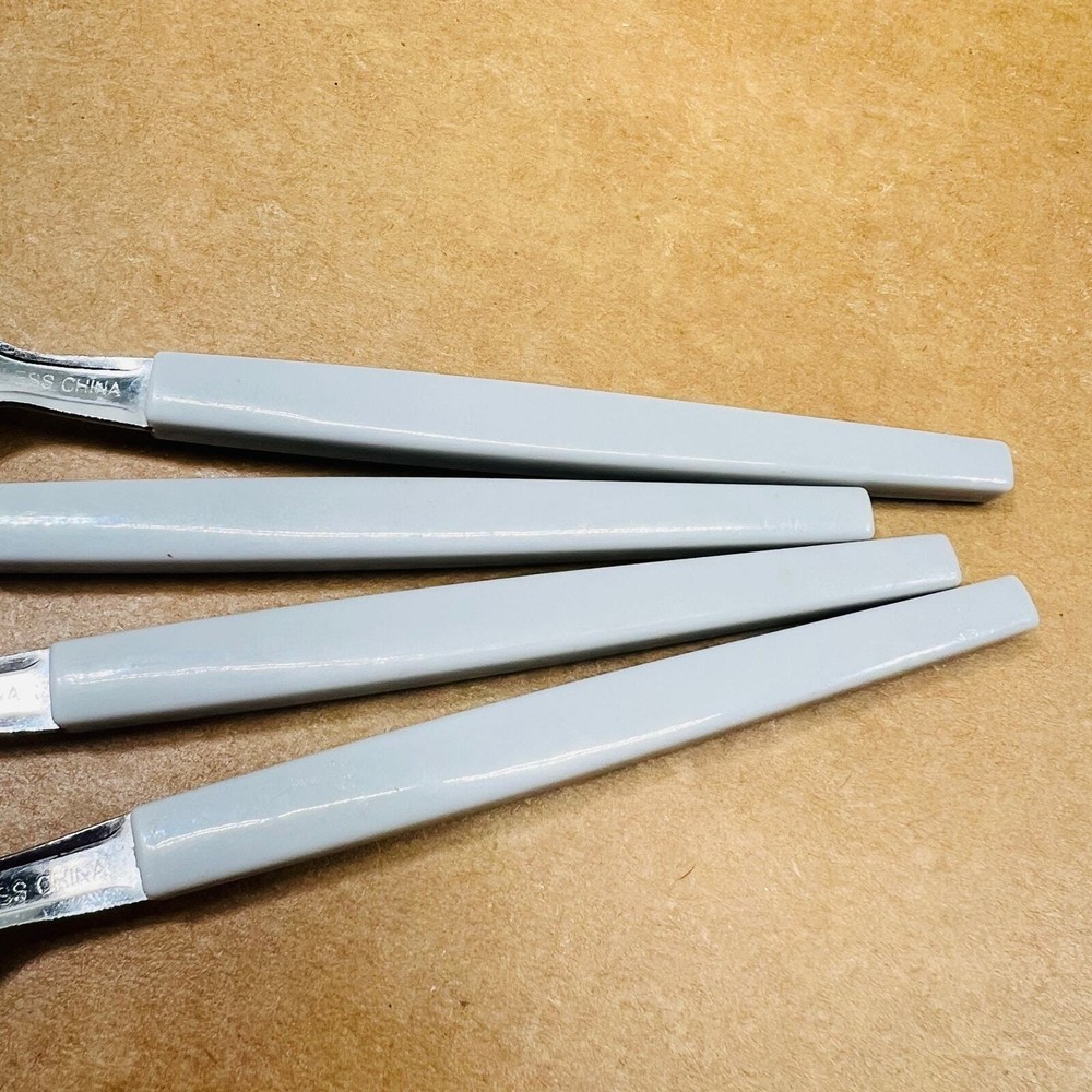 MCM 4 stainless fruit baby forks gray Plastic Handle Flatware Silverware kitchen