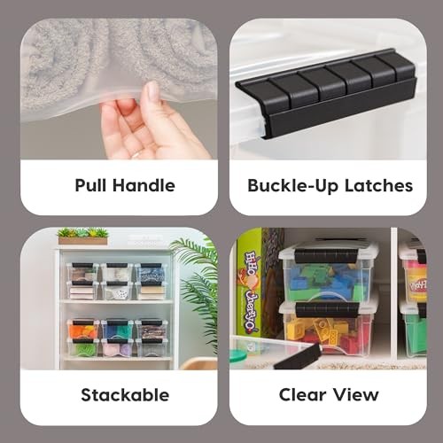 6 Qt Stackable Plastic Storage Bins with Lids, 10 Pack - BPA 6 Qt. - 10 Pack