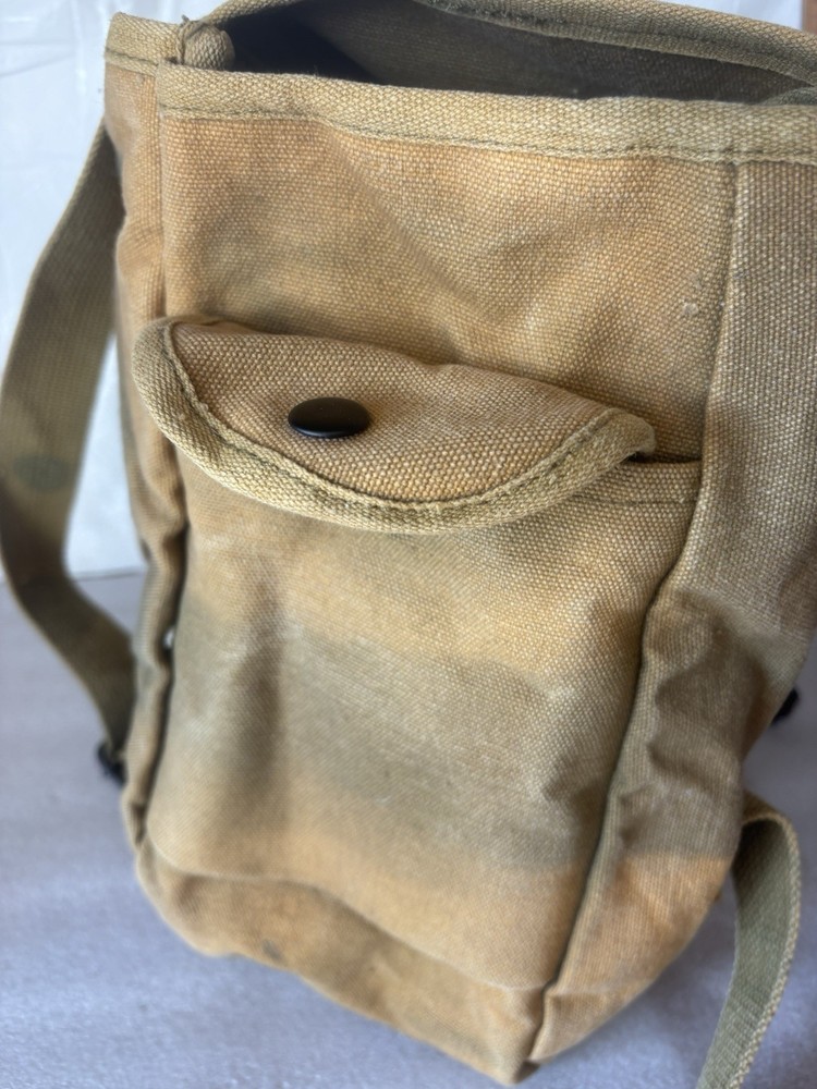Military Style Canvas Backpack Tan/green