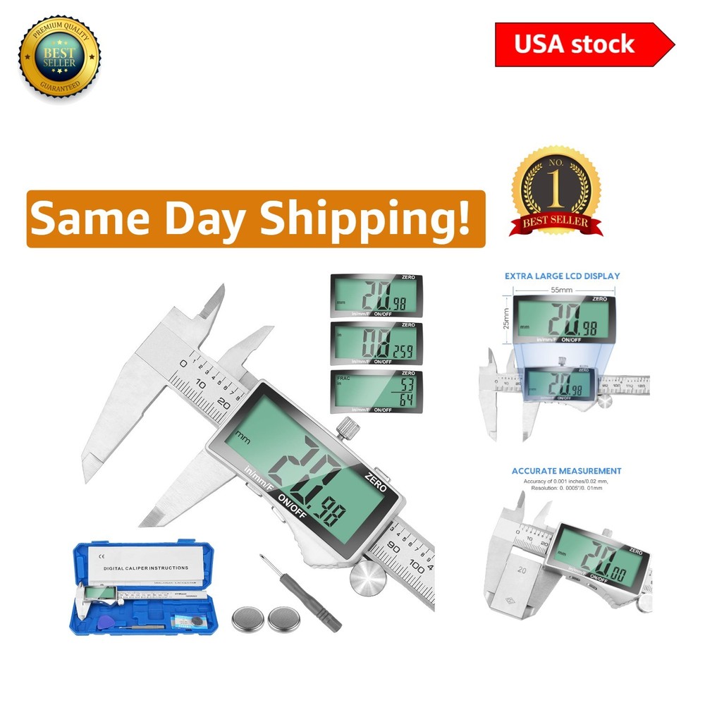 6-Inch Digital Caliper with Extra Screen & Auto-Off Feature for Precision Tasks