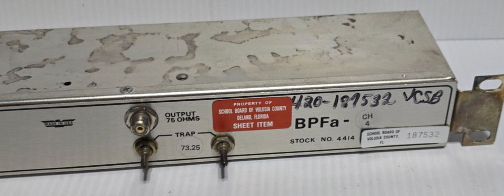 Blonder Tongue BPFa Single Channel Bandpass Filter, Untested!