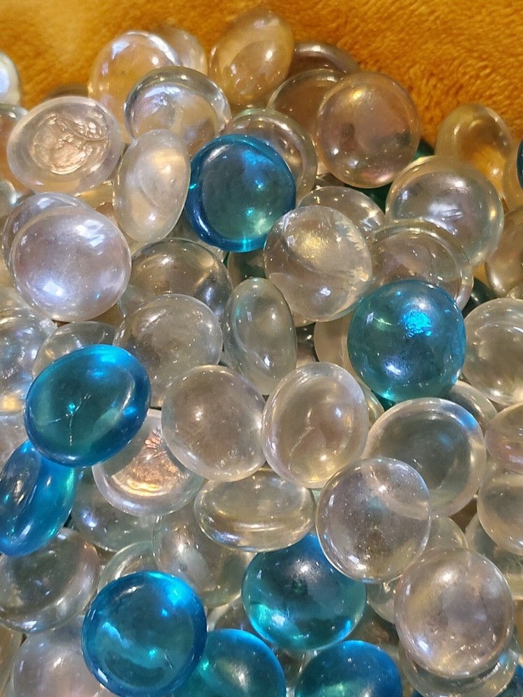 Glass Gems Clear And Blue 2.3lbs