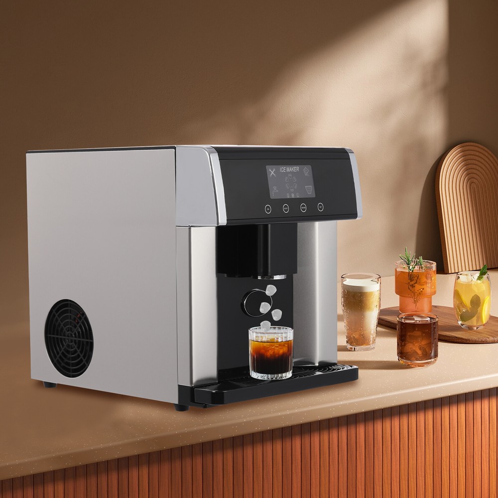 2in1 Self Dispensing Countertop Nugget Ice Maker Cold Water Making Machine US US
