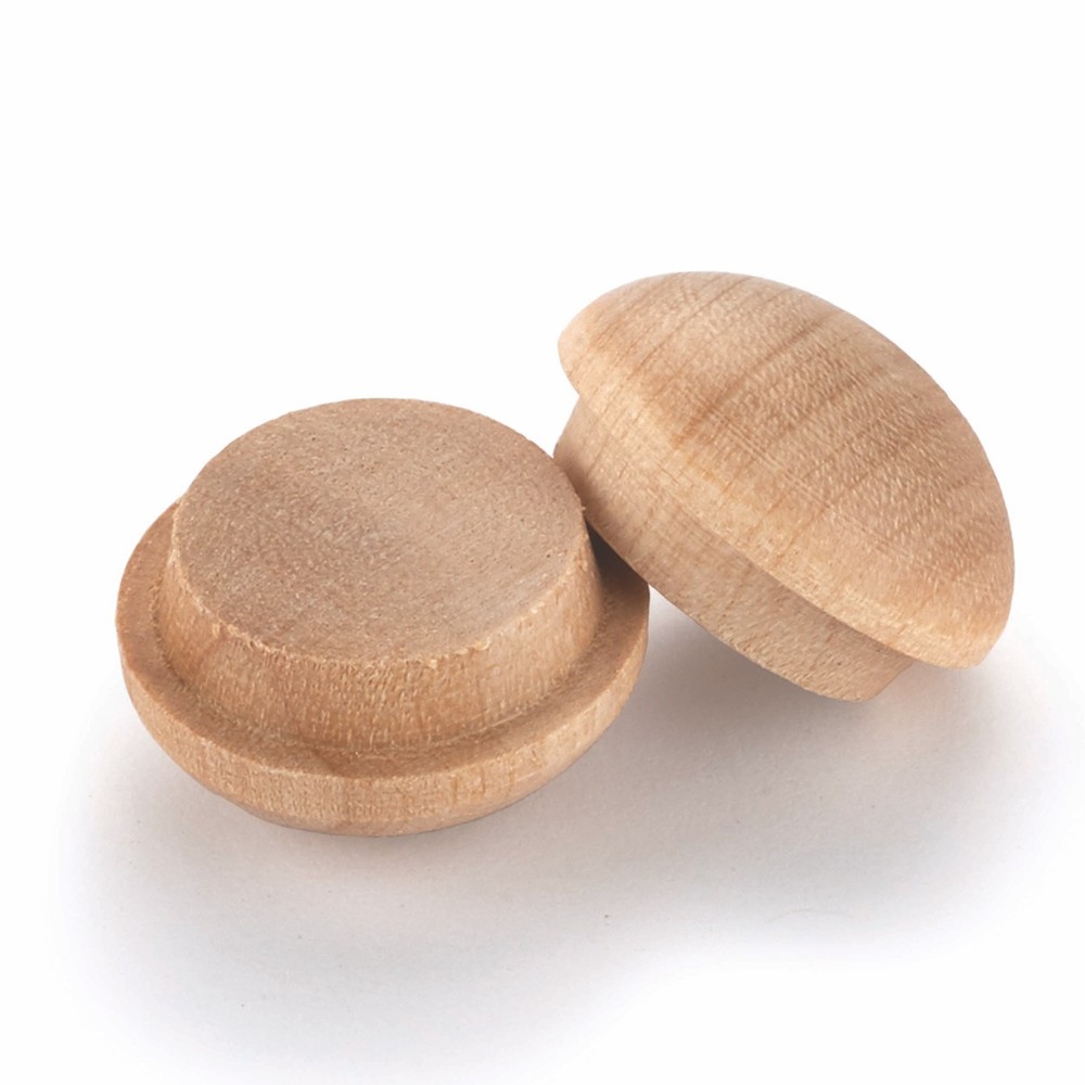 Birch Button Top Screw Hole Plugs 3/8" 100 pack