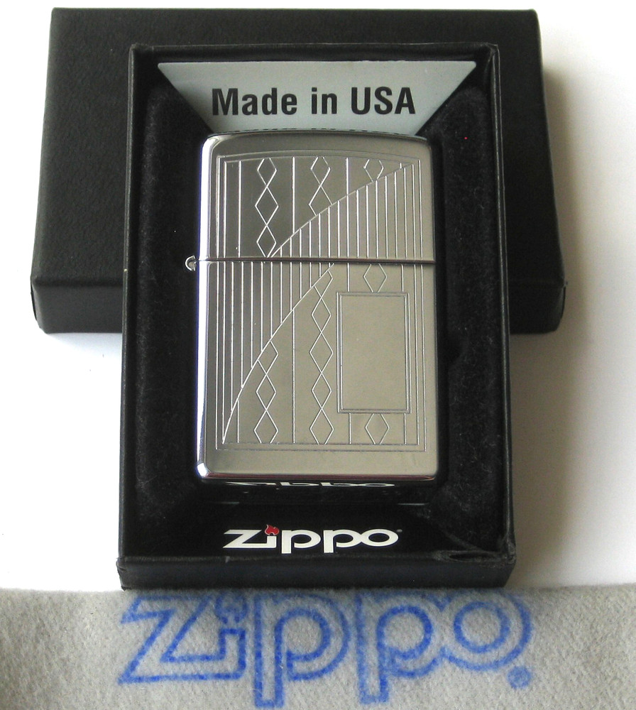 ZIPPO PREVIOUSLY COLLECTED Not Used CHROME CLASSIC Lighter DIAMONDS IN SHADOW