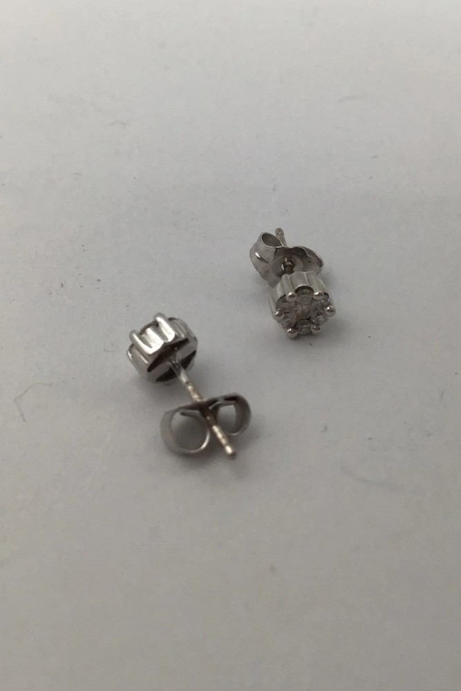 Bent Sorensen 14K Gold Stud Earrings with Diamonds
