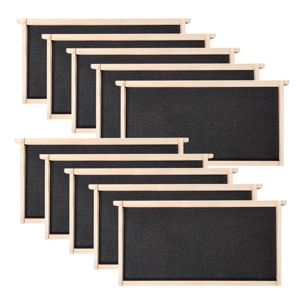 POLLIBEE 10-Pack Deep Brood Bee Frames & Wax Foundations Langstroth 9-1/8"
