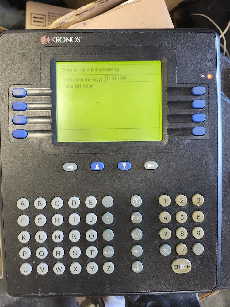 KRONOS System 4500 Time Clock Card Reader Terminal touch ID and power supply