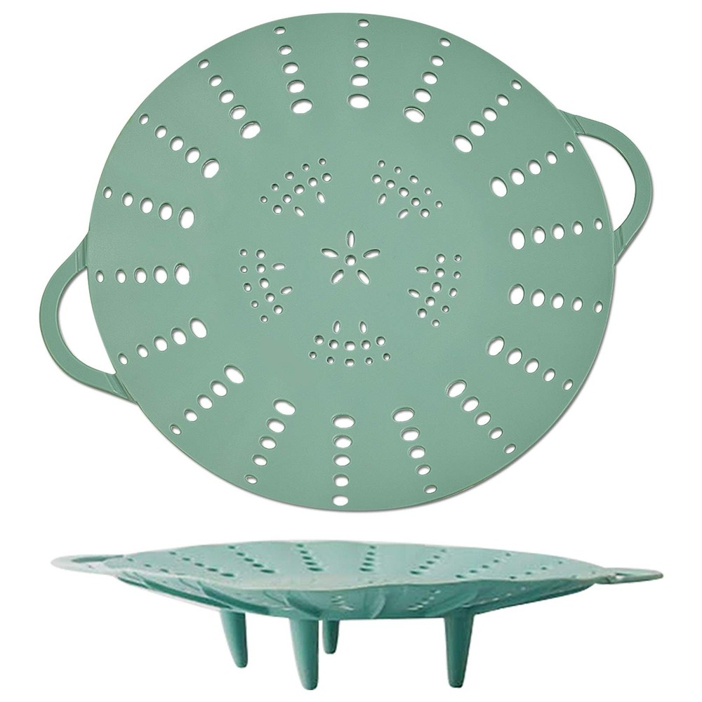 Silicone Steamer Basket with Handles Vegetable Steaming Basket 9.6 Inch