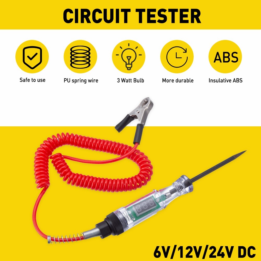 Car Auto 6-24V Power Probe Circuit Digital Electrical Tester Test Device System