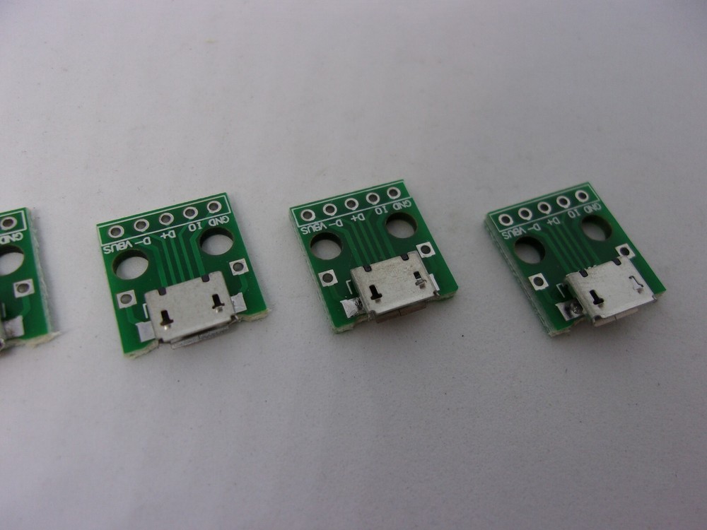 5 Pcs Pack MICRO USB to DIP Adapter 5 Pins Type B Socket PCB Prototype Board Lot