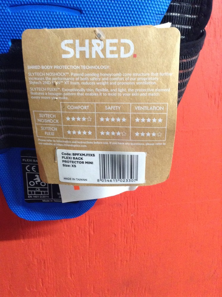 SHRED ALPINE SKIING BACK PROTECTOR XS