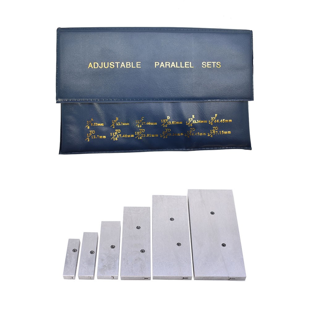 3/8" - 2-1/4" Adjustable Parallel Set Precision Parallel Measurement 6 Pcs/Set
