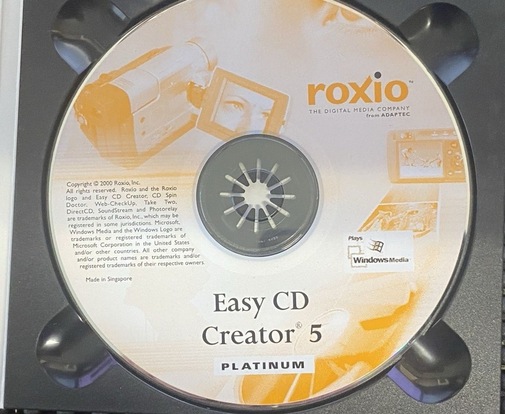 VINTAGE SOFTWARE | Roxio Easy CD Creator 5 - Platinum Version | WITH INSTALL KEY