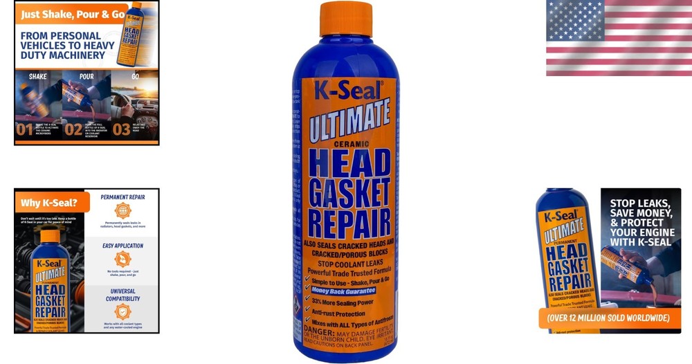 Ultimate 16oz Head Gasket & Block Sealer – Safe, Easy Engine Leak Solution