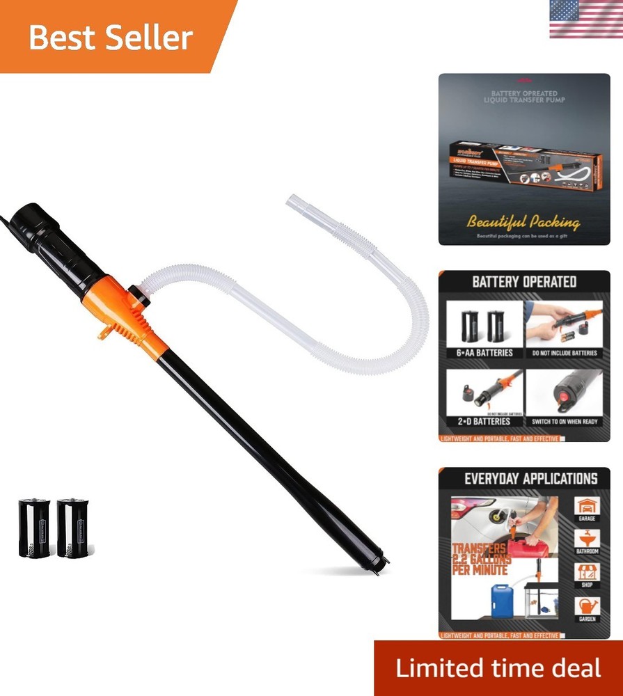 2.2GPM Automatic Transfer Pump - Lightweight Design, Battery-Powered Convenience