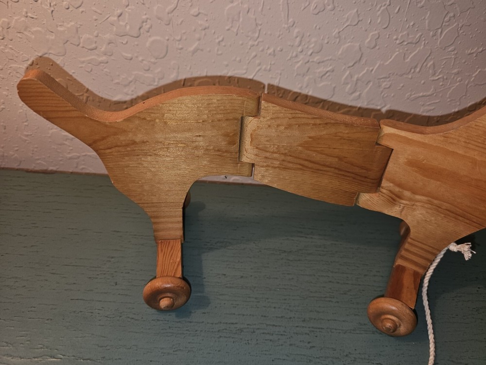 Vintage Daschund Wooden Pull Toy