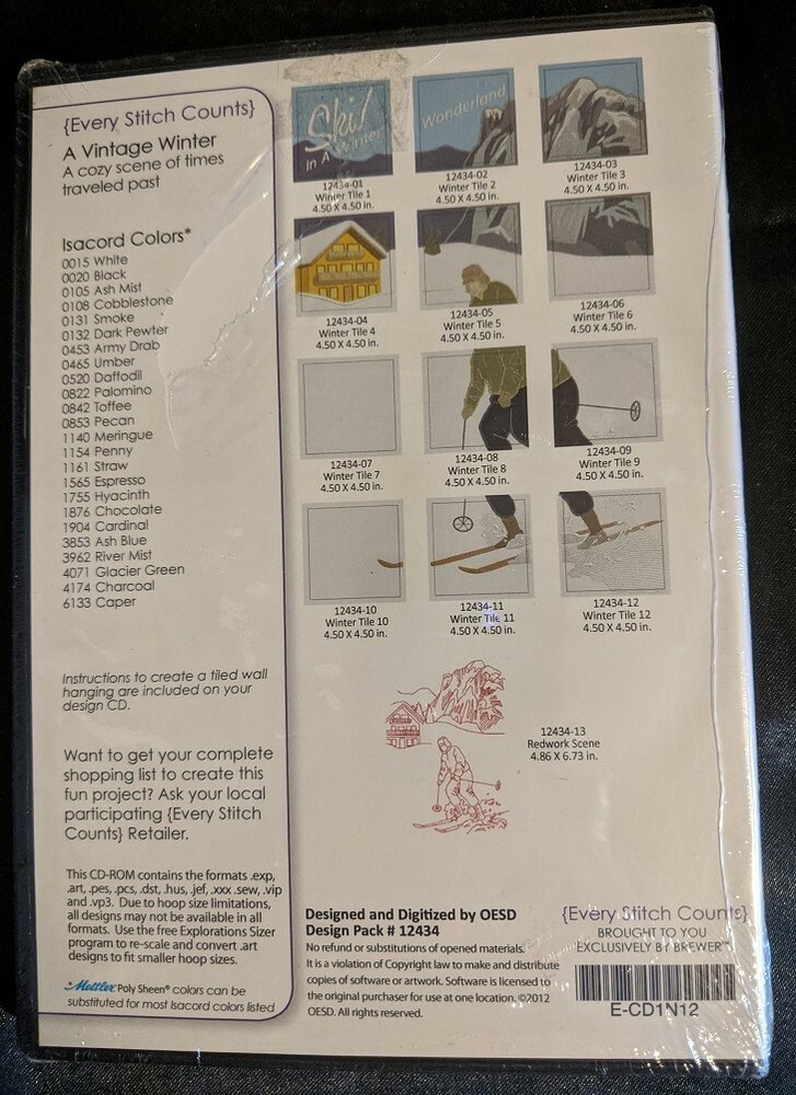 Every Stitch Counts - A Vintage Winter - CD Patterns - Includes Thread Chart NEW