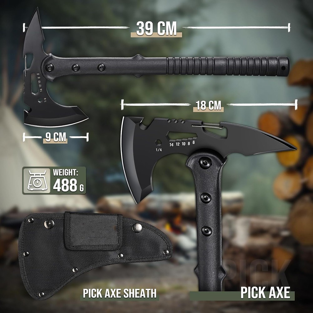 Tactical Survival Hawk Tomahawk Throwing Axe Emergency Hatchet Tool with Sheath