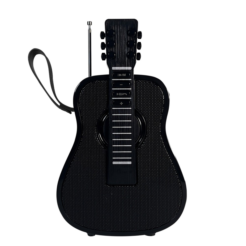 Portable Bluetooth Speaker Guitar Shaped Solar & USB Powered Telescoping Antenna