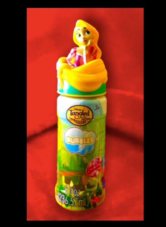 Disney Repunzel (tangled) super miracle bubbles 8oz,refillable With 3D Topper