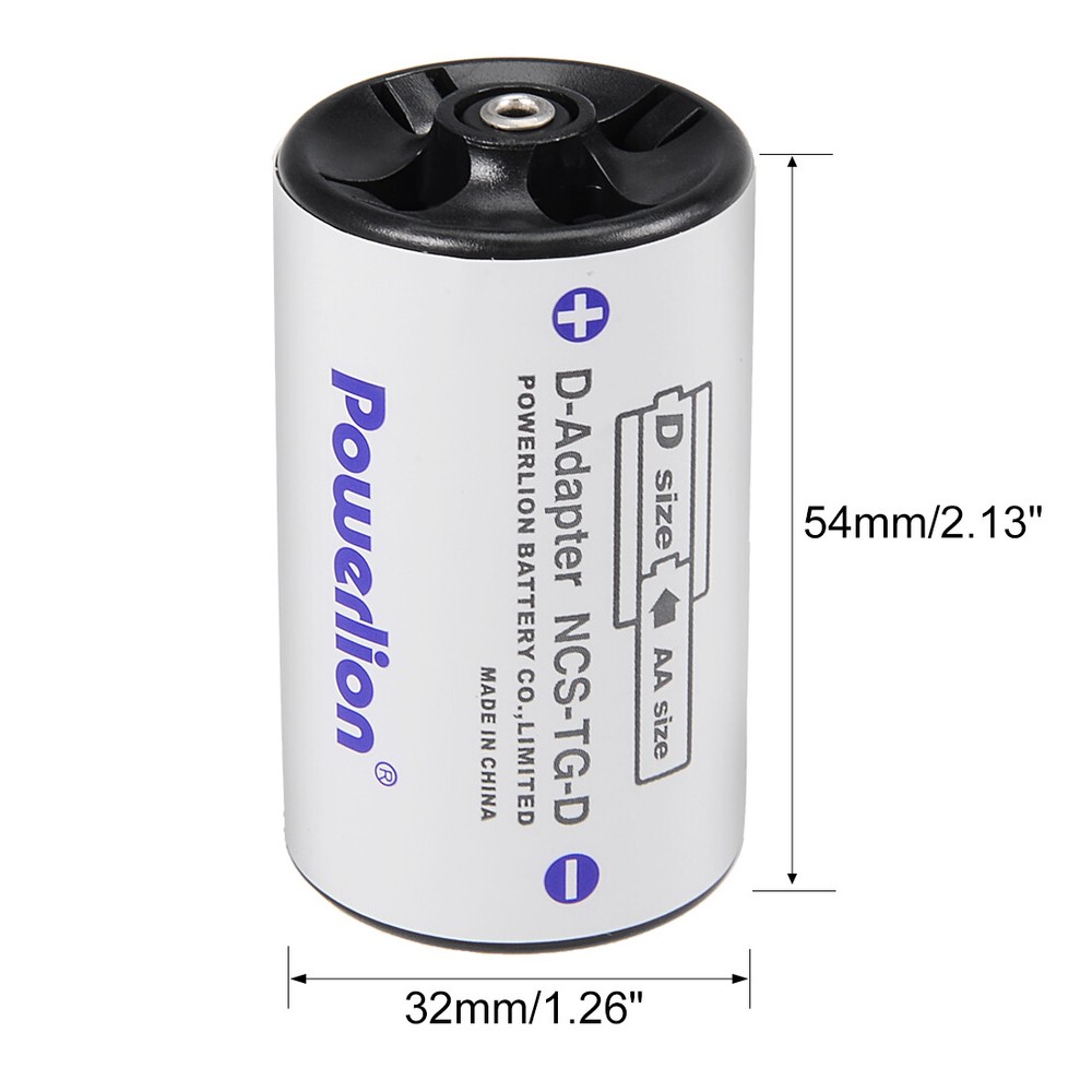 2 pcs AA to Size D Battery Adapters Converter Cases D-Adapter