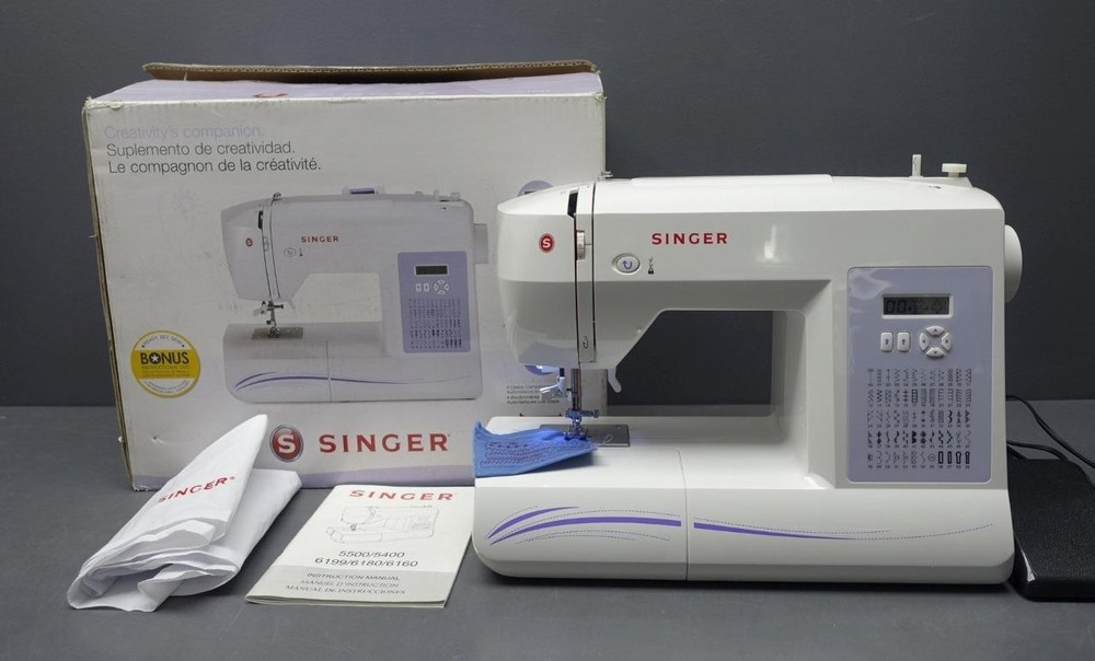 Singer 6160 Computerized 60 Stitch Sewing Machine+Manual/Accessories Test/Works
