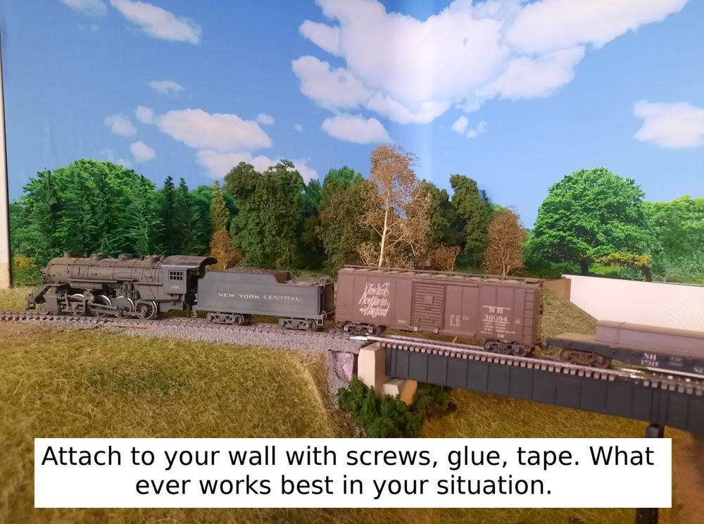 TRACKSIDE BACKDROP #470 Trees and sky HO Scale