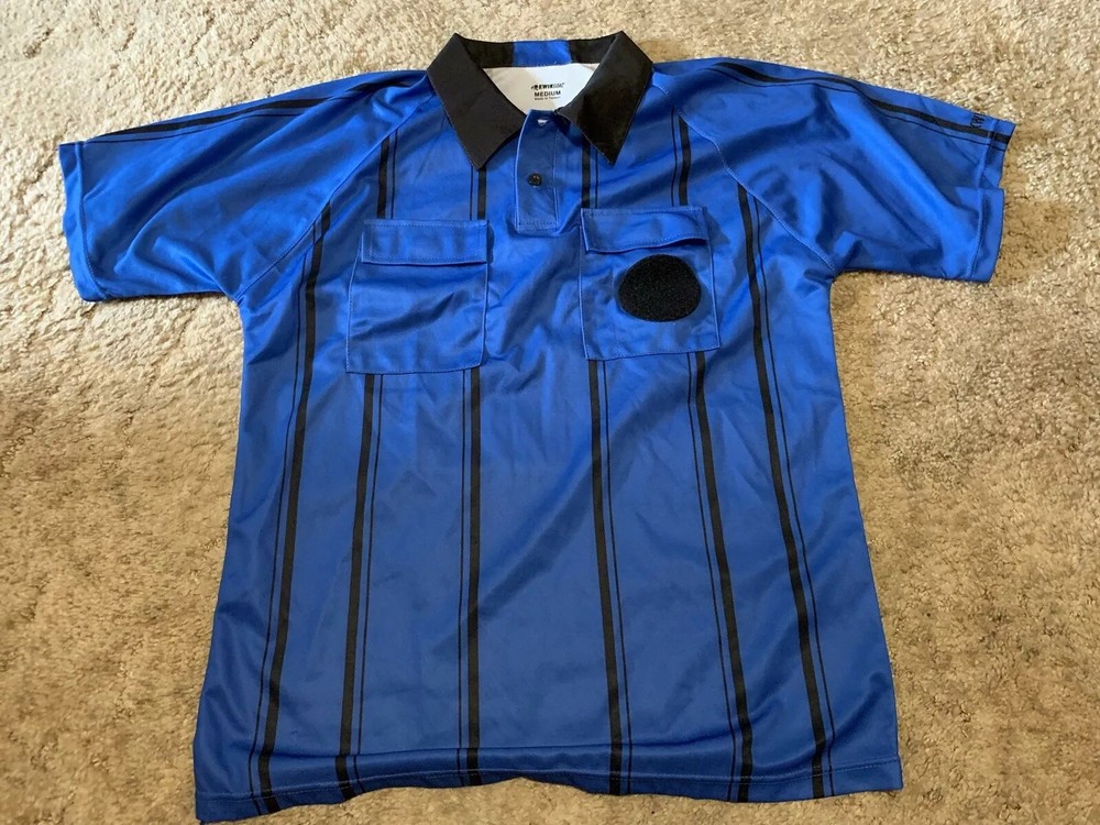 Kwik Goal Blue Soccer Ref Jersey, Medium