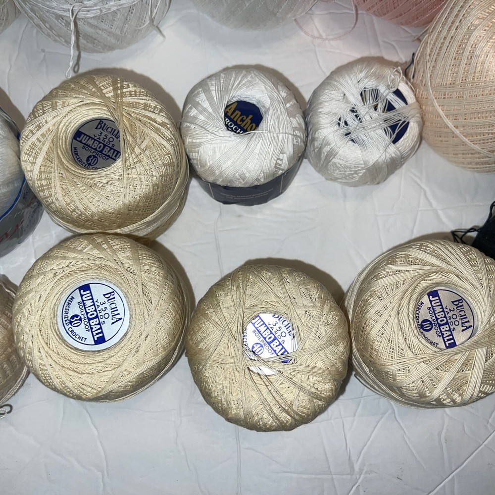 VINTAGE CROCHET THREAD J&P, Anchor BUCILLA 19 SPOOLS