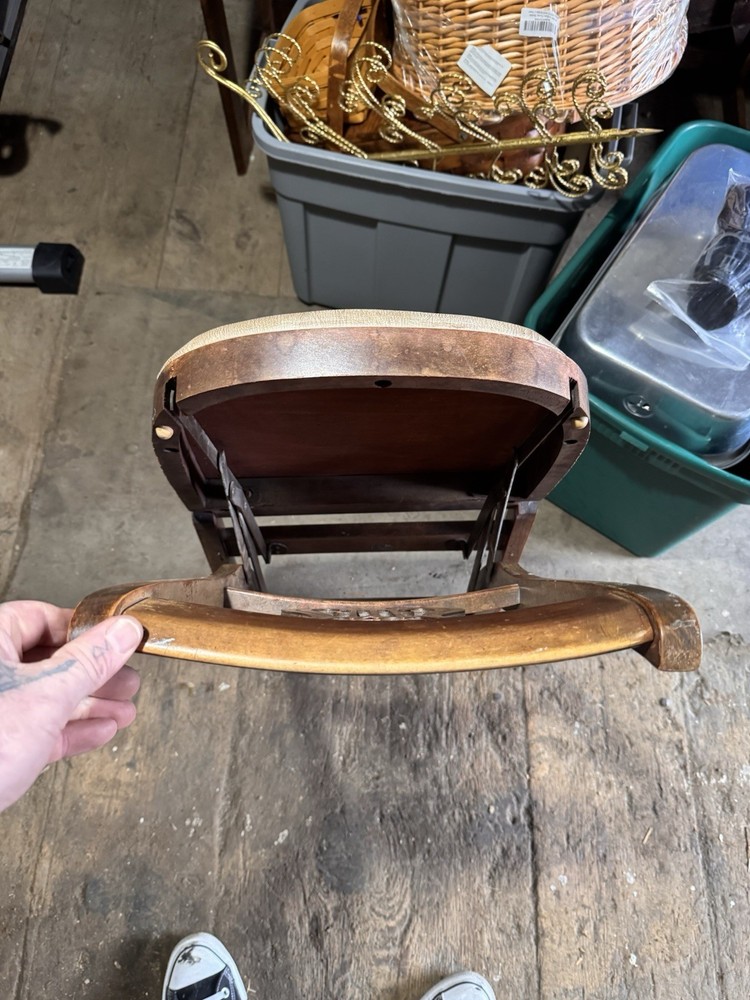 vintage folding chairs wood