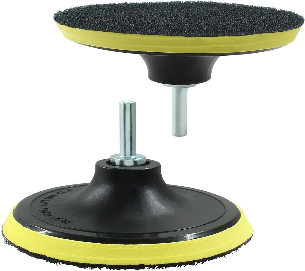Litoexpe 2 Pack 5 Inch Hook and Loop Backing Pads with M10 Thread Drill Adapter