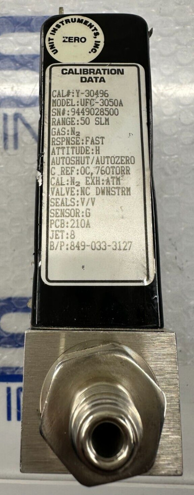 UNIT UFC-3050 MASS FLOW CONTROLLER GAS:02 RANGE:50 SLM