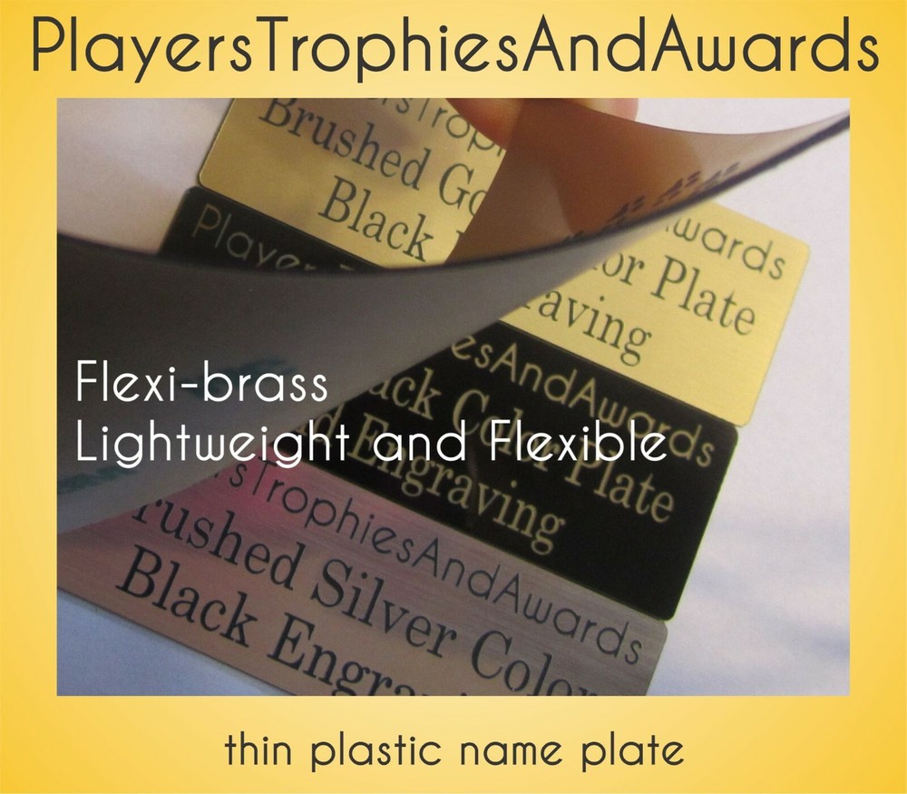 1 x 2 Name Plate THIN PLASTIC Custom Engraved Trophy Name Tag Proof Incl 1x2