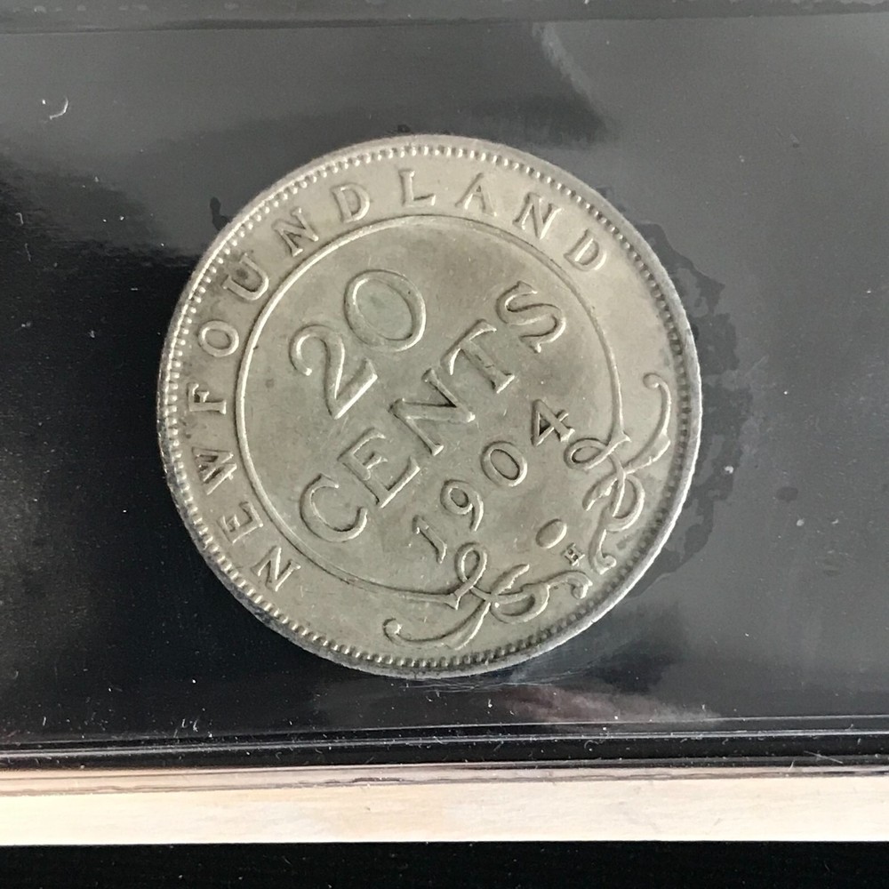 1904H ICCS Graded Newfoundland, 20 Cent, **EF-40**