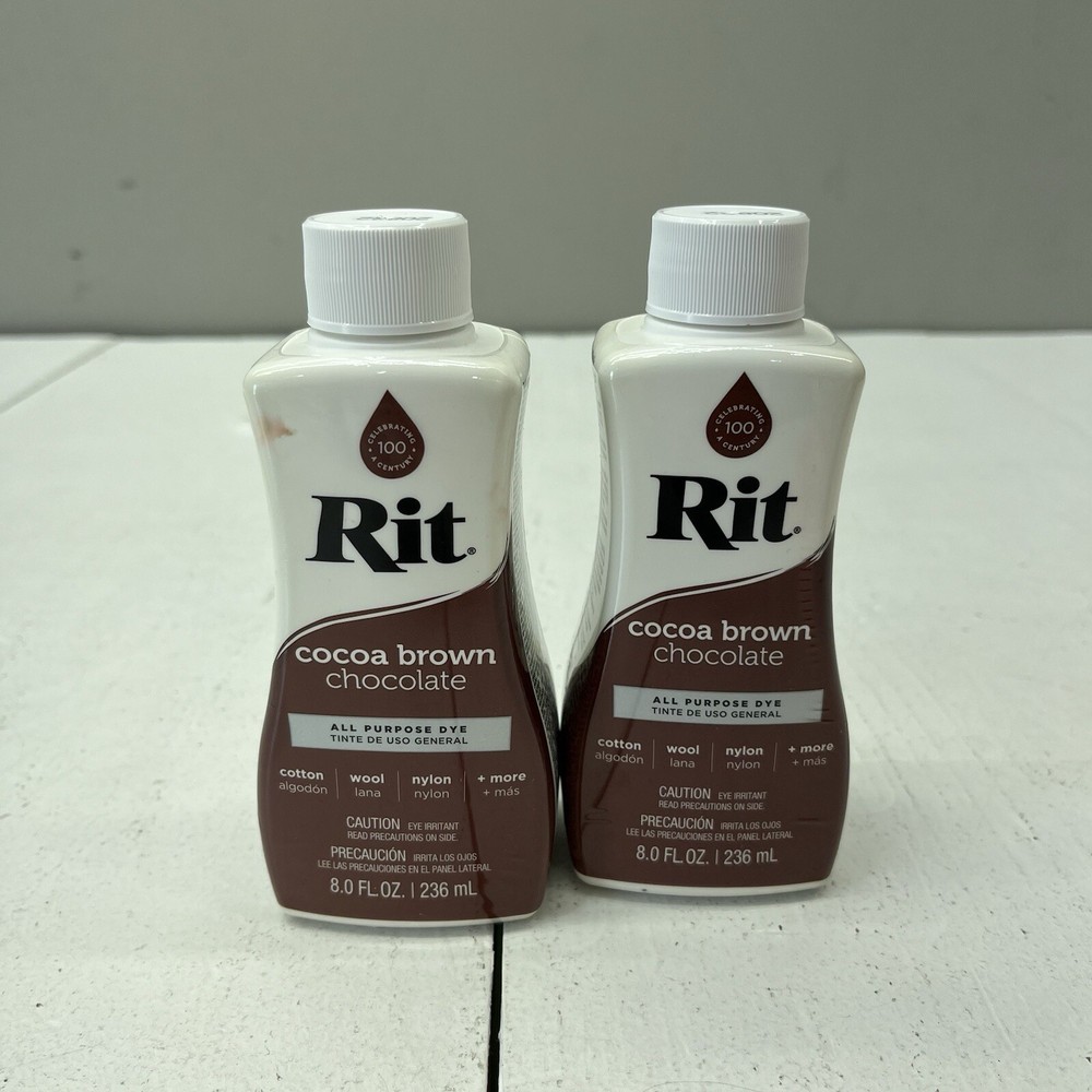 Rit Cocoa Brown All Purpose Dye Two-Pack 8 Fl. Oz. Bottles NEW