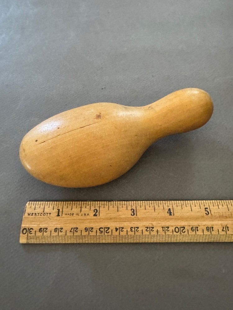 PRIMITIVE WOOD EGG SOCK DARNER FOOT FORM WITH HANDLE
