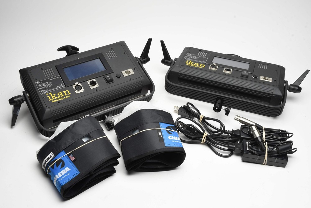 2X Ikan IDMX500 LED Lights, Chimera Diffusers, Case, Nice Kit!