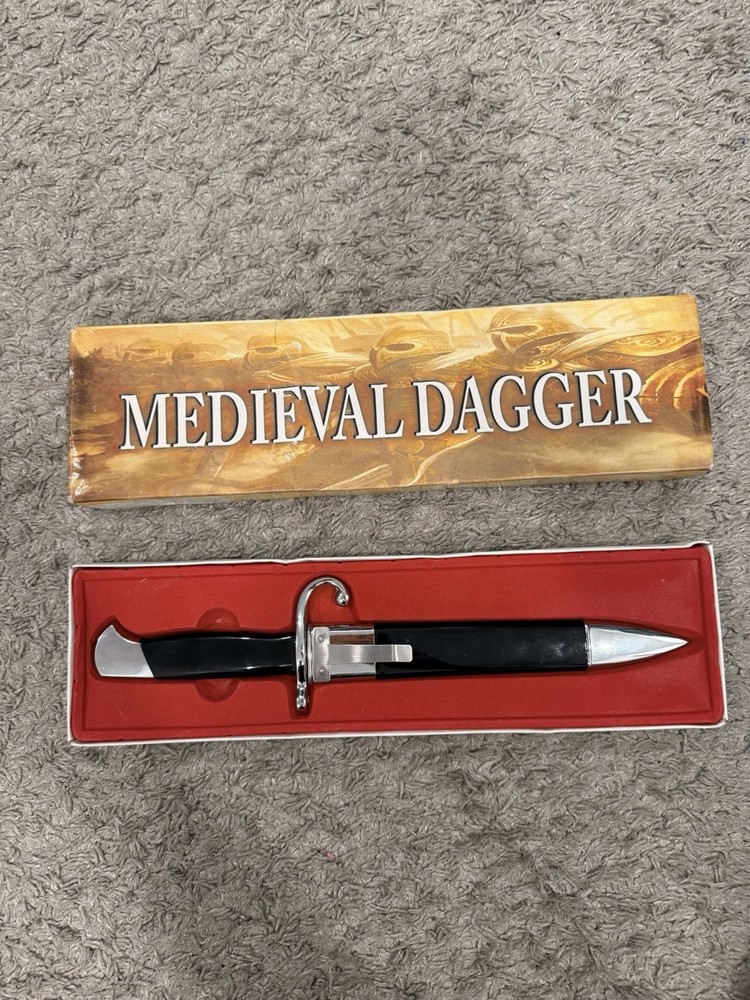 Medieval Dagger Replica w/ Sheath – Decorative Display Knife – Unsharpened