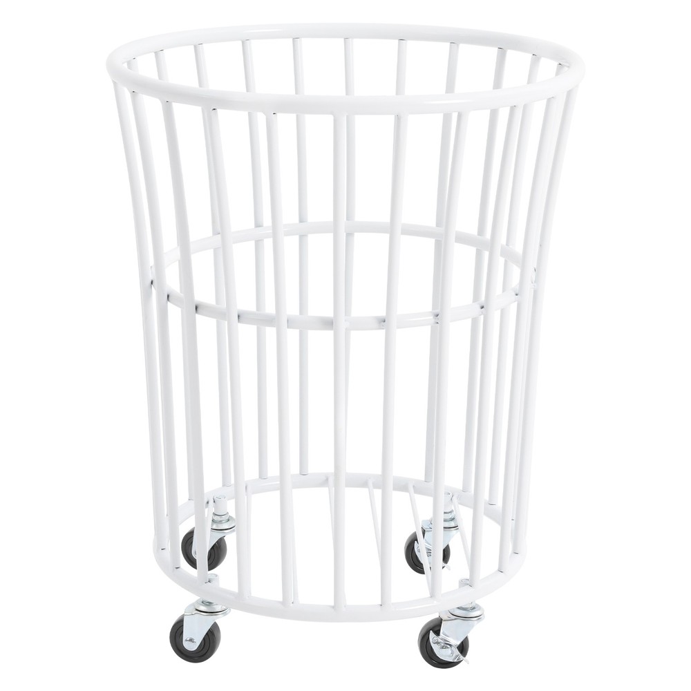 Ventilated Laundry Basket with Locking Wheels - Stylish and Durable Design