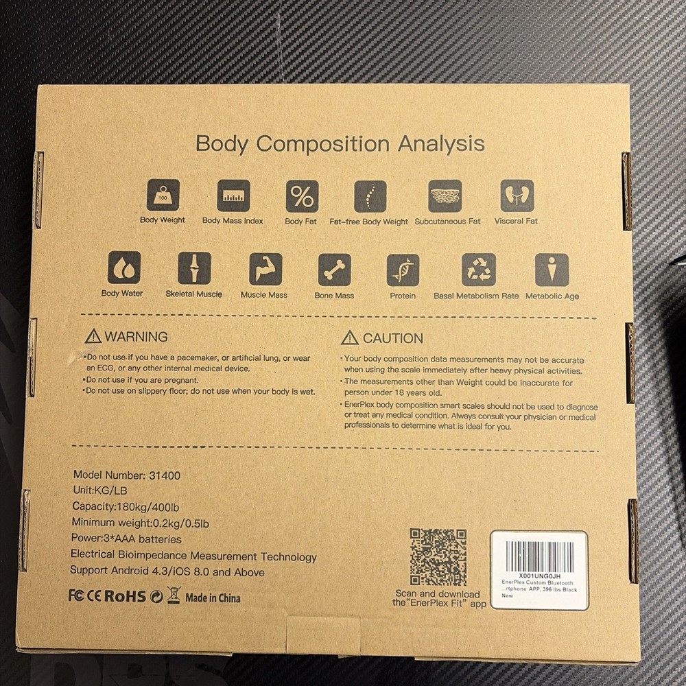 EnerPlex Body Smart Scale Body Composition Analyzer Bluetooth Digital Display