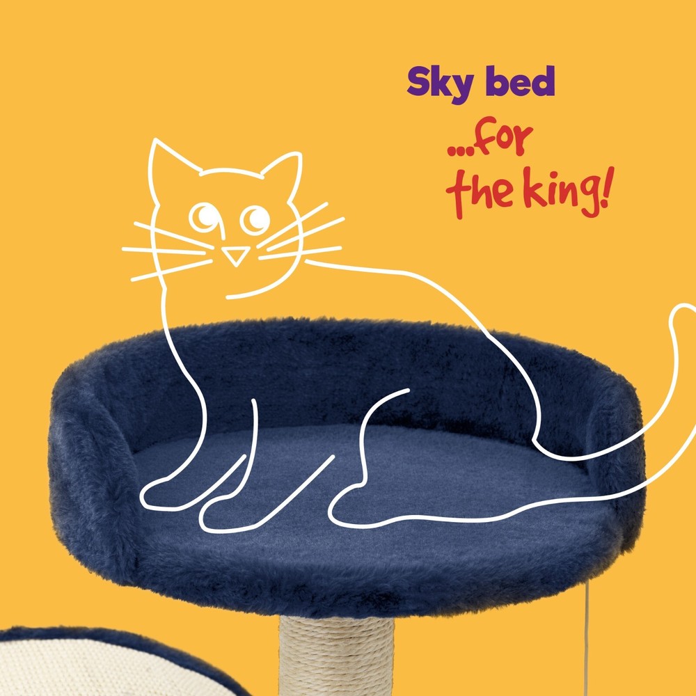 Cat Canopy Kitten Tree Activity Centre Scratch Scratching Post Climbing Toy Bed