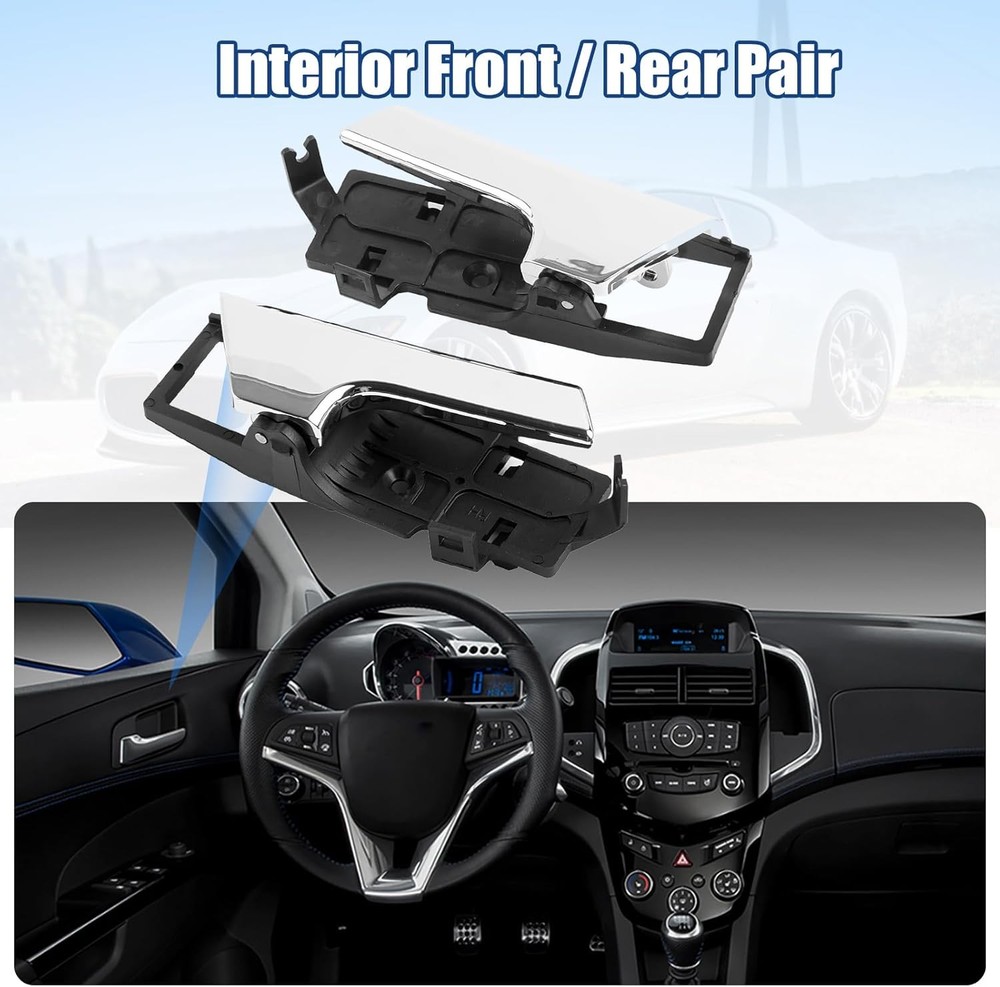 Inside Interior Door Handle Chrome Left & Right Side for Chevy Aveo 2007-2011