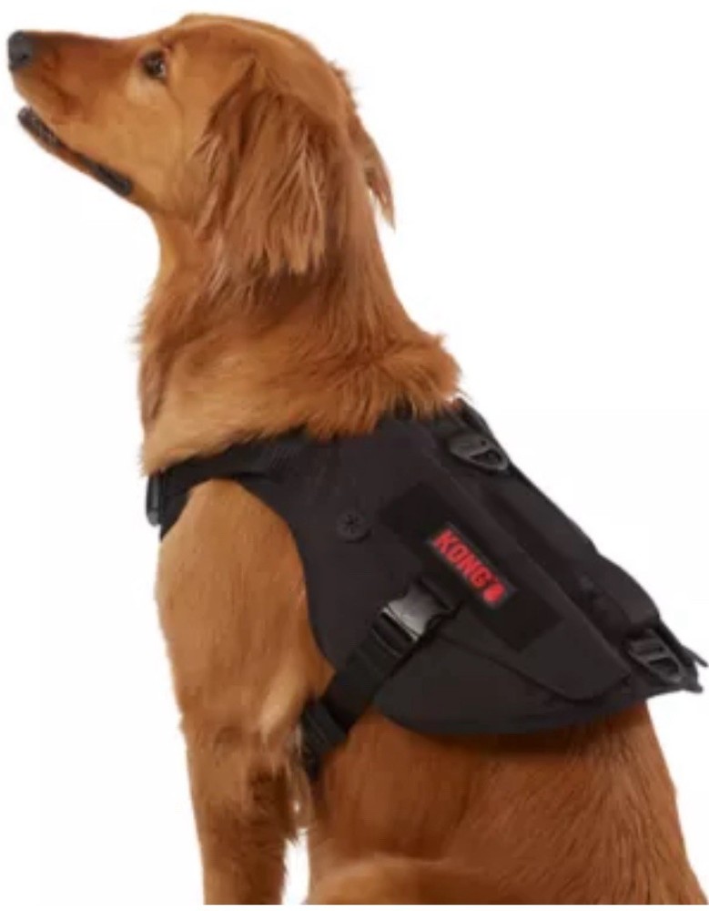 Kong Ultra Durable Waste Bag Dog Harness With Control Handle Medium Black