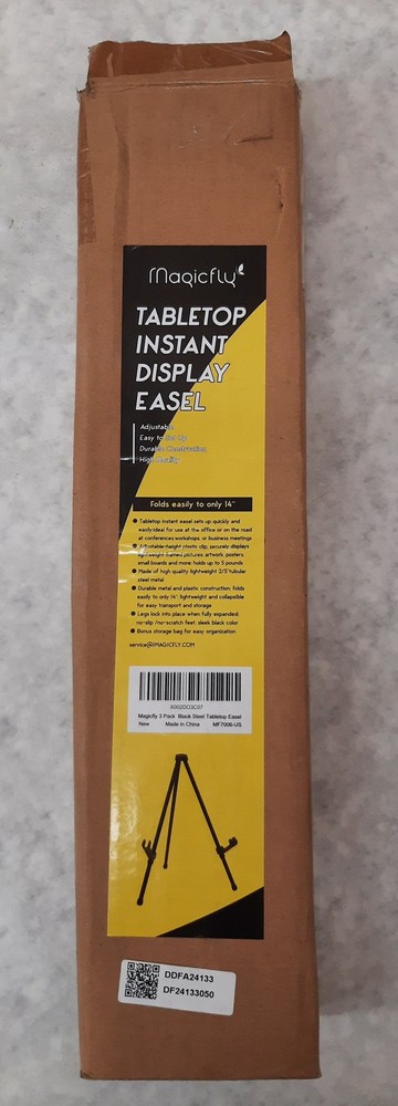 Magicfly Tabletop Instant Display Easel 3 Pack Adjustable 14" Black MF7006-US