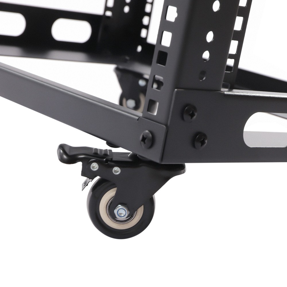 18U 18.5" 4 Post Open Frame Network Server Rack Adjustable Partition 0-31.5''