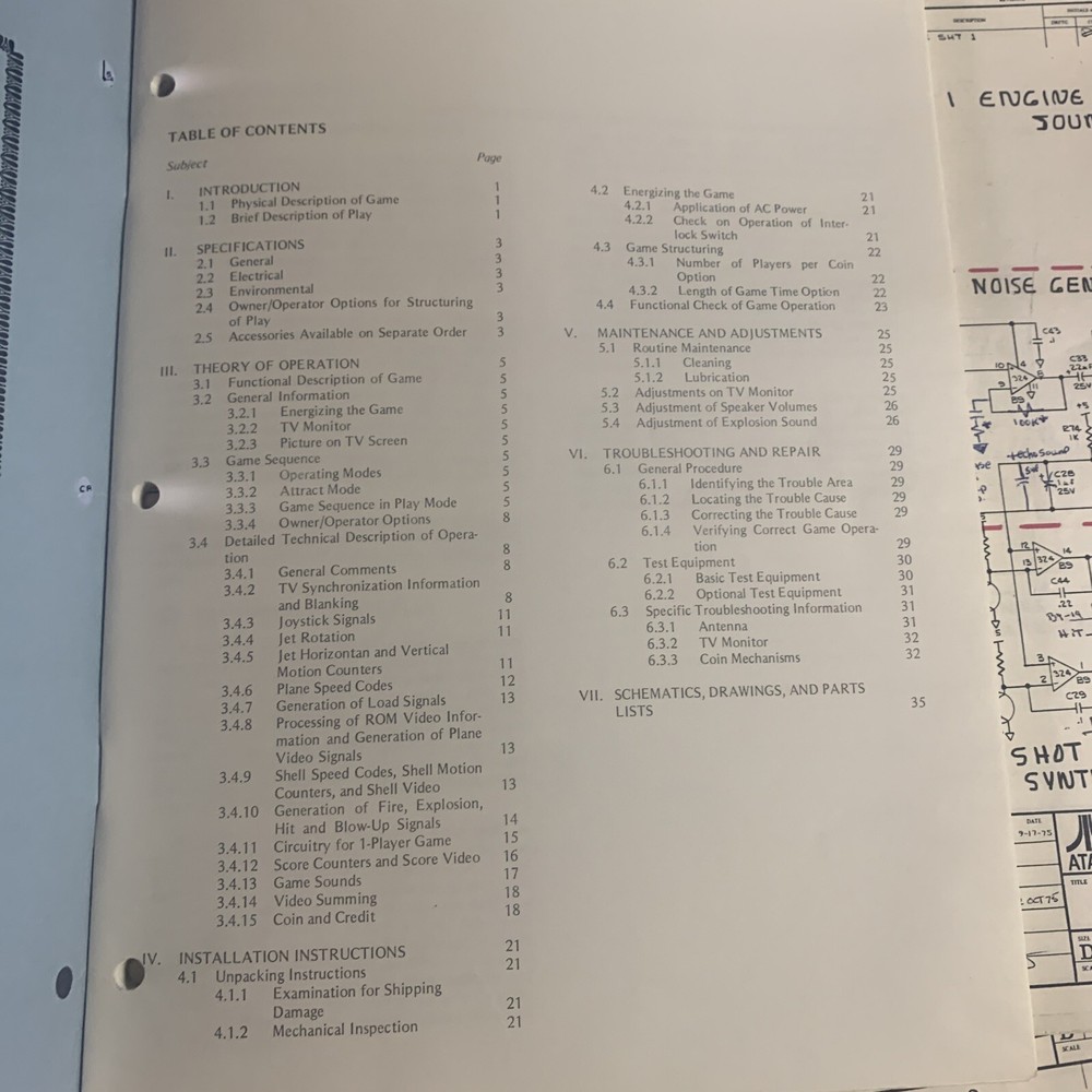 Original Jet Fighter Atari arcade Video game manual