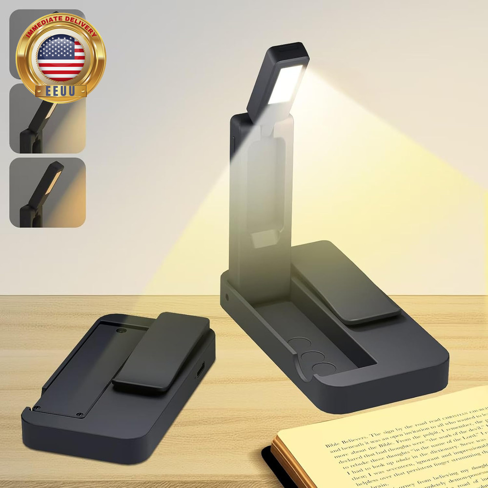 Rechargeable Book Light for Reading in Bed,Foldable & Portable Clip-On Mini Read